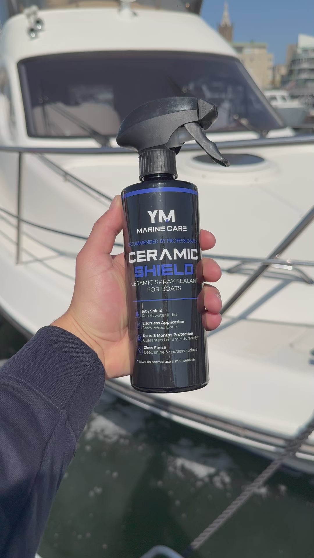 Ceramic coating voor boot aanbrengen met YM Marine Care Ceramic Shield uitleg video